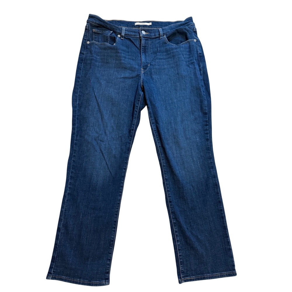 Levi's Classic Straight Jeans Womens 32 Dark Wash Blue Excellent Stretch Denim